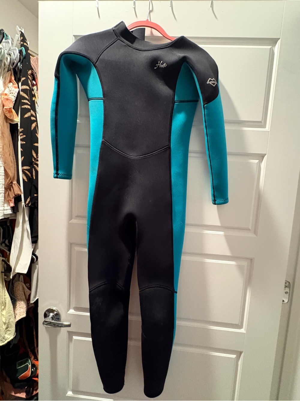 Kids Full-Body Wetsuit - Black & Teal